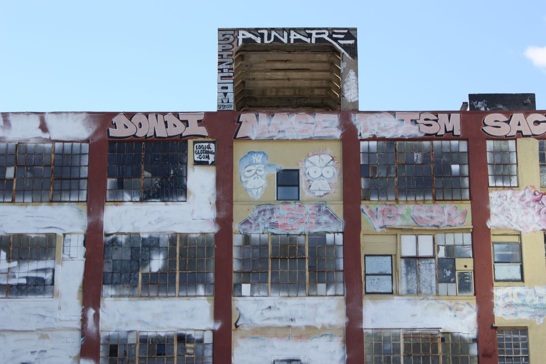 The whitewashed walls at the former 5Pointz site.